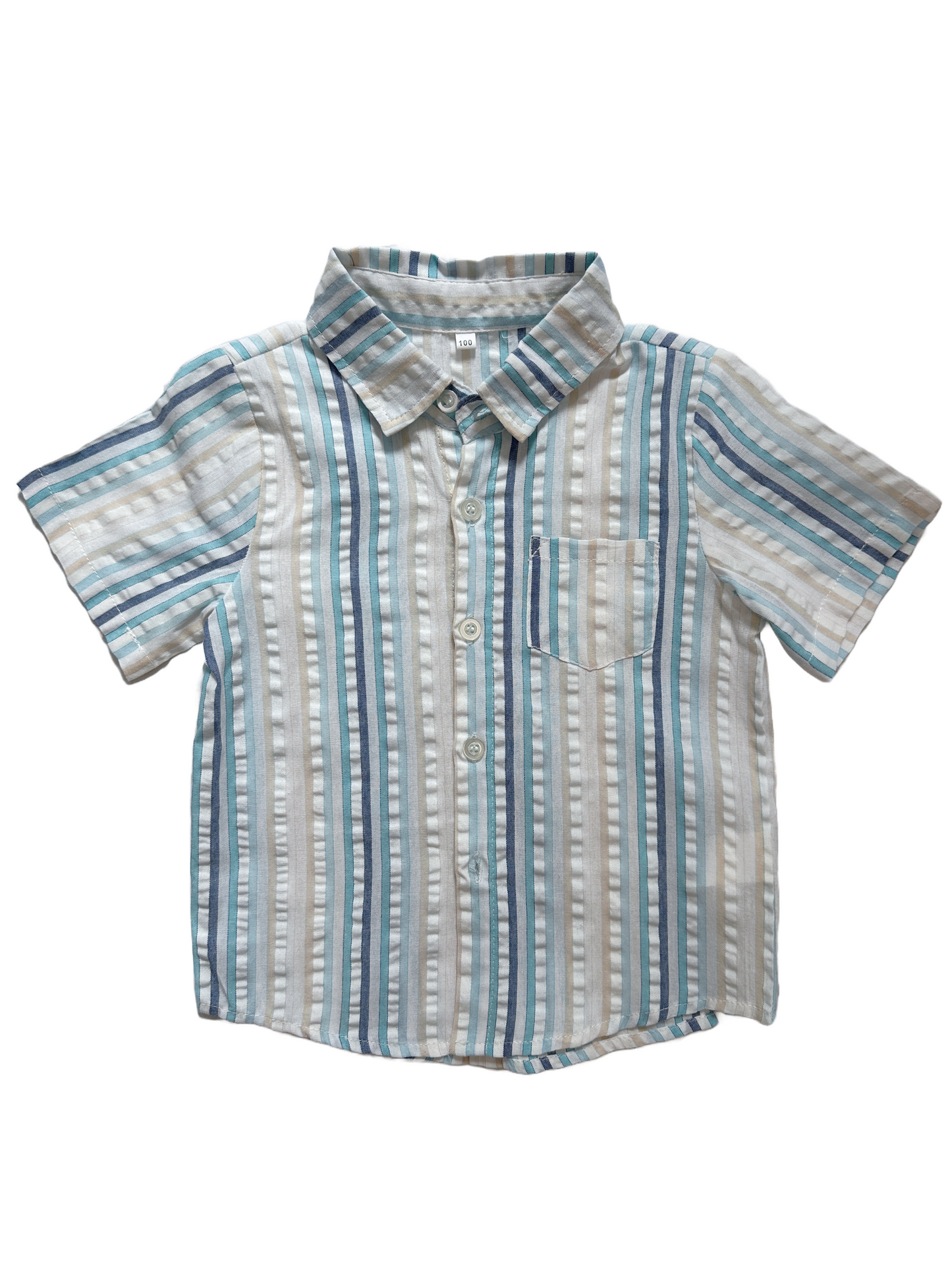 Striped Short Sleeve Button Down Shirt