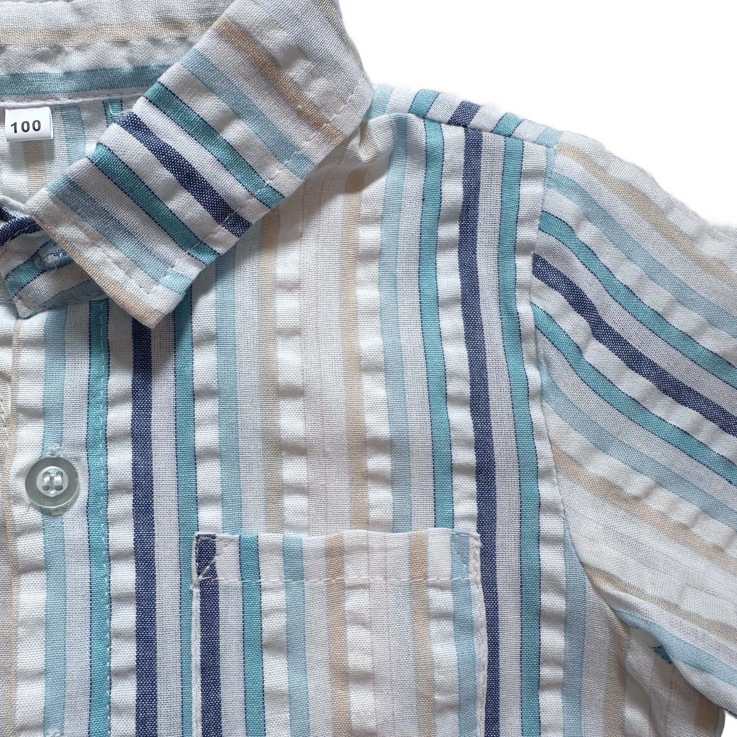 Striped Short Sleeve Button Down Shirt