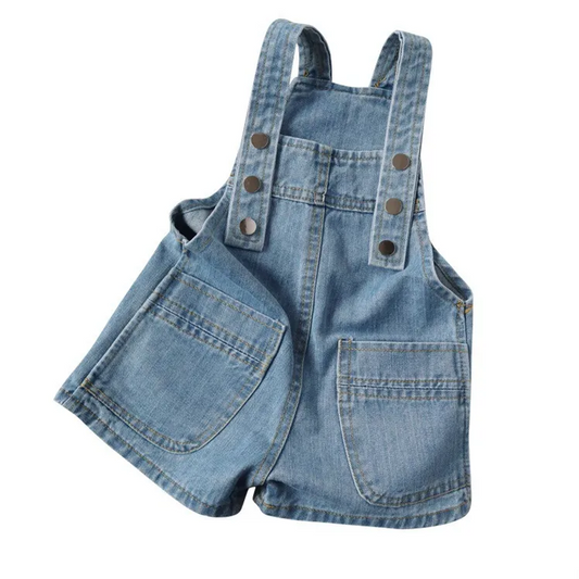 Denim Suspender Shorts